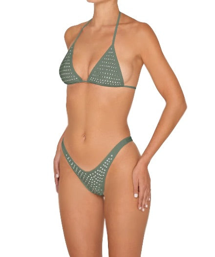 Metal Stud Triangle Set - Green