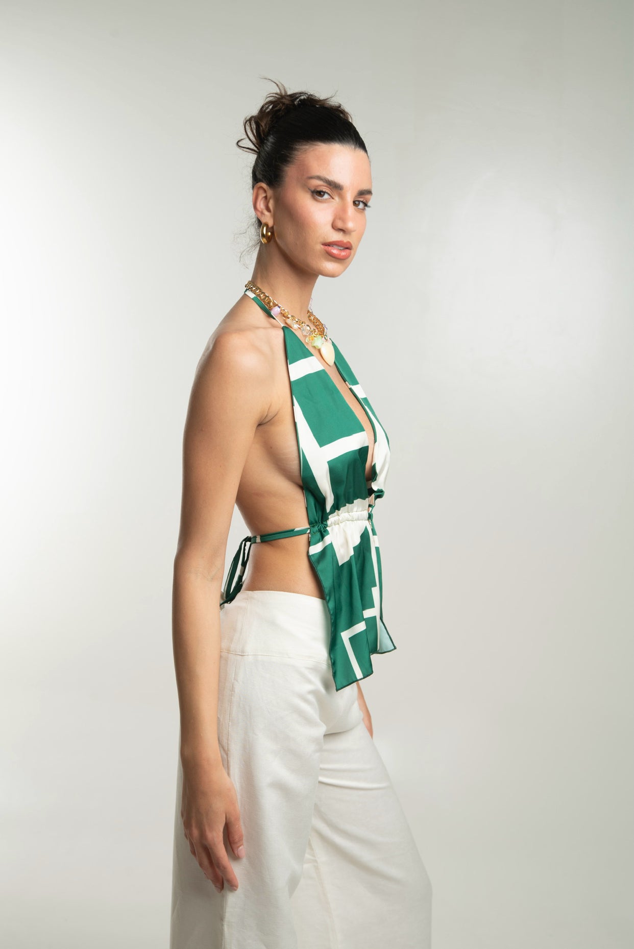 Printed Satin Top