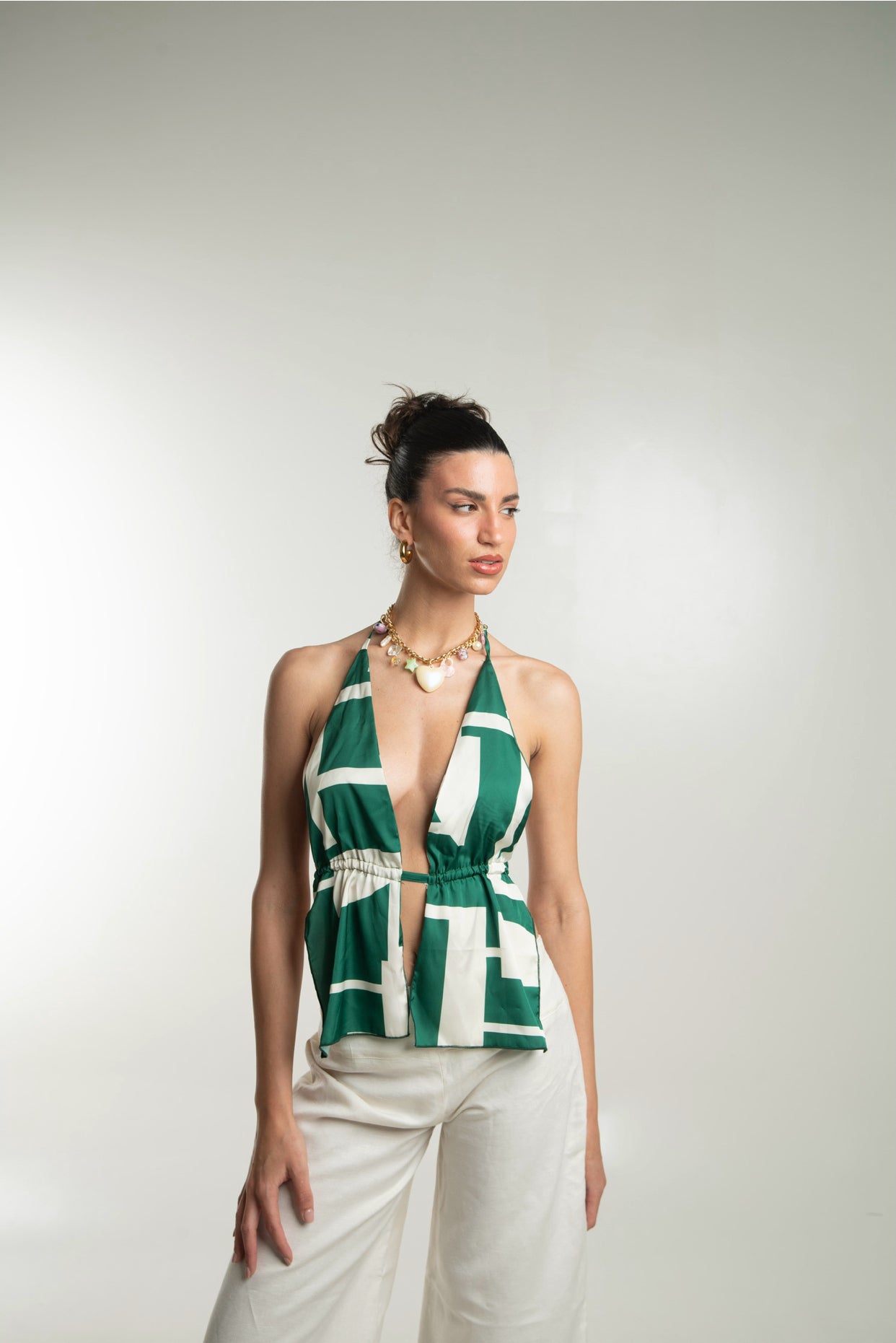 Printed Satin Top