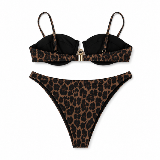 Underwire Bikini Set - Leopard