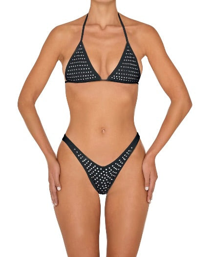 Metal Stud Triangle Set - Black