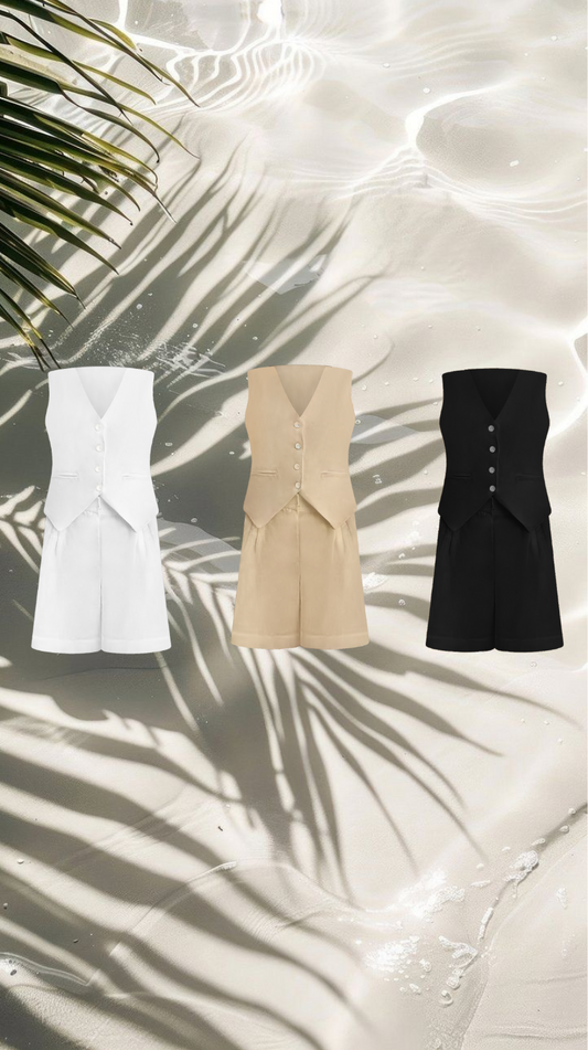 The Linen Vest Set