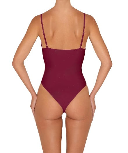 Studded One Piece - Burgundy