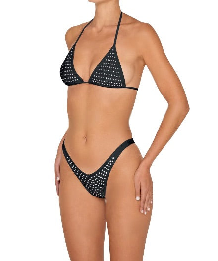 Metal Stud Triangle Set - Black